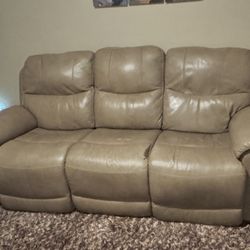 3 Seater Vegan Leather Power Reclining Sofa with USB port & Power Headrest