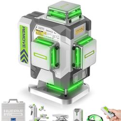 Huepar Pro Laser Level 360 Self Leveling, 4x360°Green Cross Line Laser Tool with Remote Control 