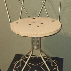 Vintage Mid Century Hollywood Regency Adjustable Stool 