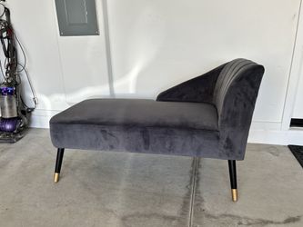 Velvet Grey Luxury Chaise