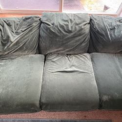 FREE Velvet Green Couch With Blue Covers