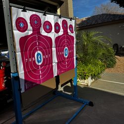 Large steel shooting target range stand