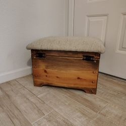 Vintage Footstool Ottoman With Storage