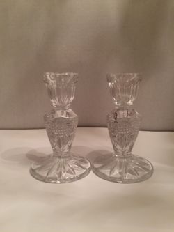 Superb pair of glass candle holders.