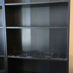 Three Ikea (Hemnes?) Bookshelves, Black. 