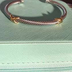 Double Cross  5 Mm Gold Cross  Bracelet 