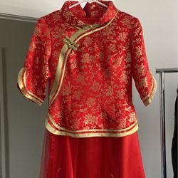 Traditional Chinese Wedding Dress (Two-piece Set)