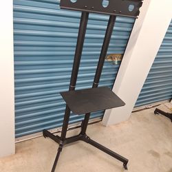 Husky brand, Mount-It! 2-Shelf Steel Mobile TV Cart Stand, Black