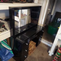 Black Vanity Makeup Desk