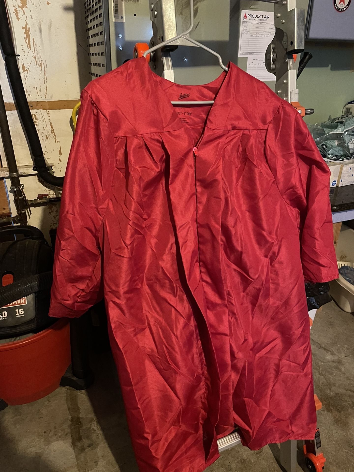 Bright Red Graduation Gown