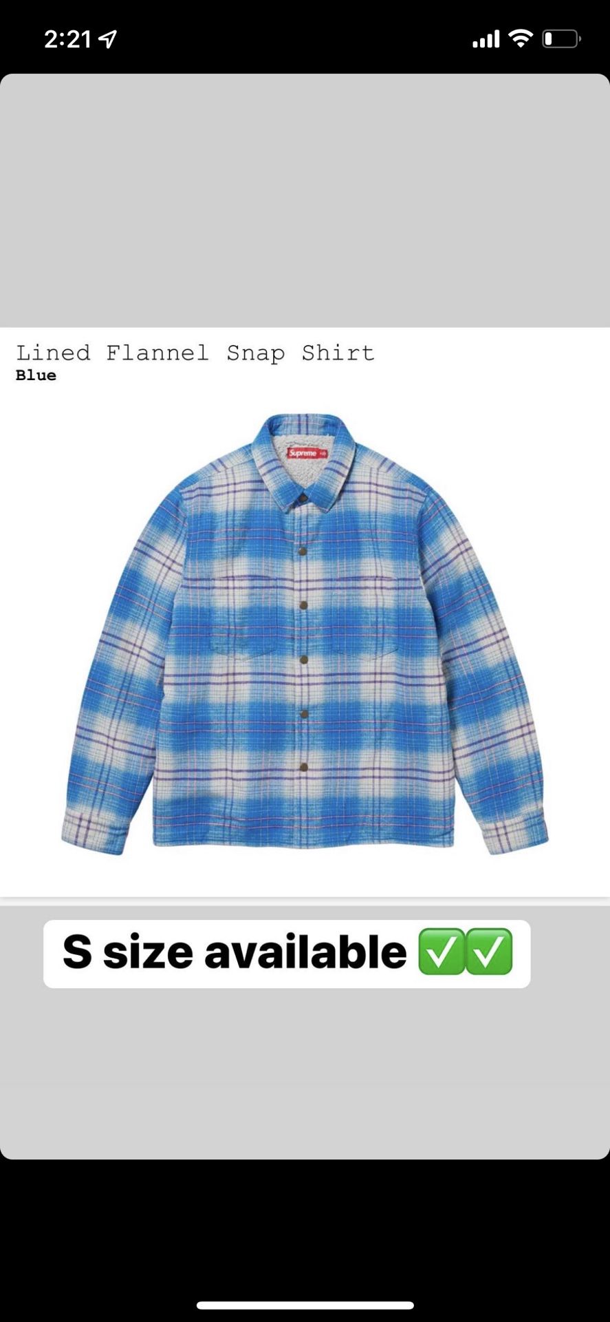Supreme FW 23” Week 12 Lined Flannel Snap Shirt, Rose Rugby 