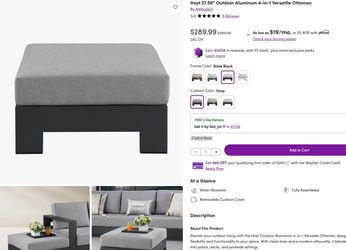 outdoor aluminum ottomans