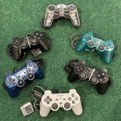 Sony PlayStation 2 PS2 DualShock 2 Wired Controller SCPH-10010 Lot of 6 (POST NINTENDO ERA)
