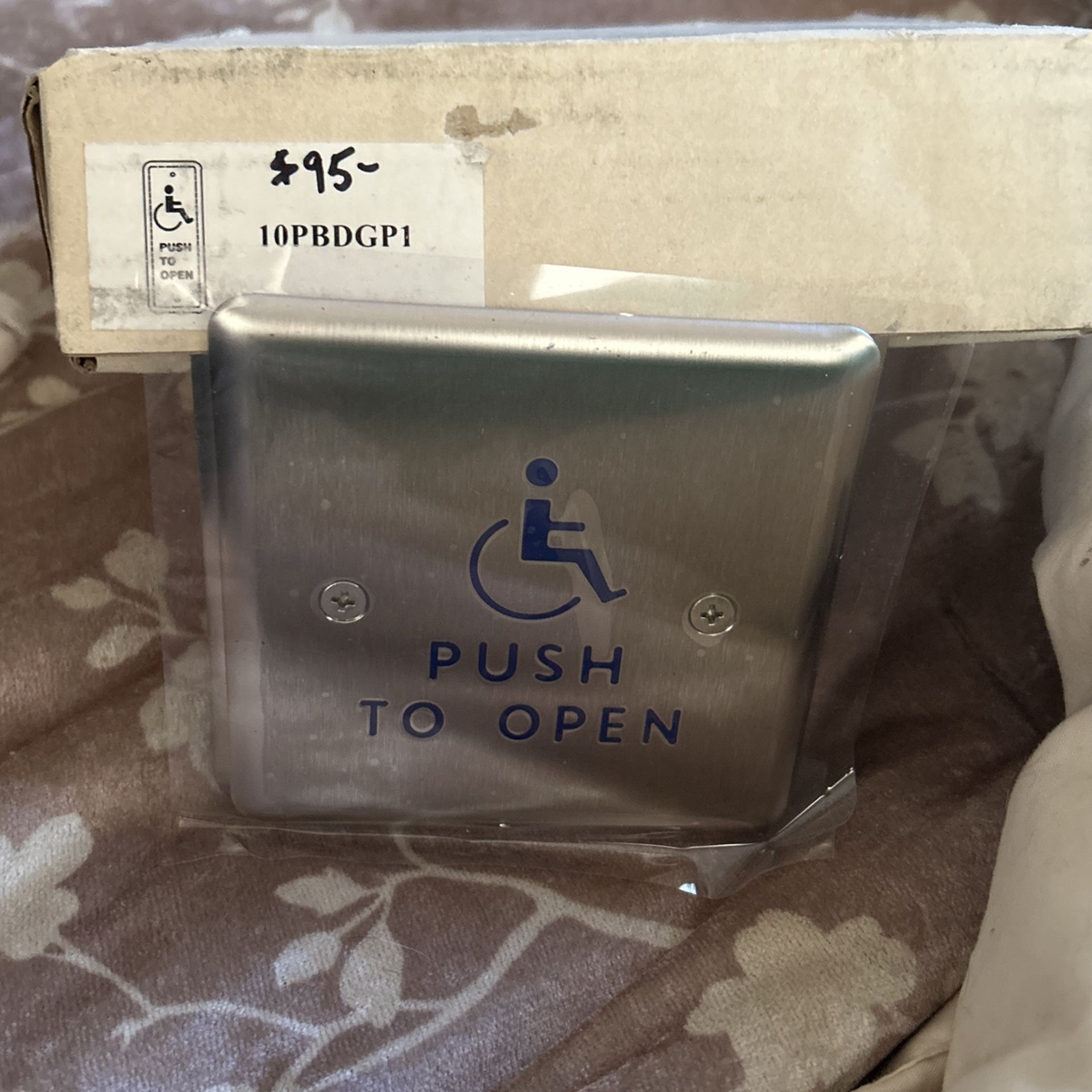 Handicap push plate
