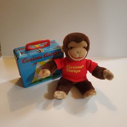 Curious George Collectible Plush By GUND And Tin Lunch Box