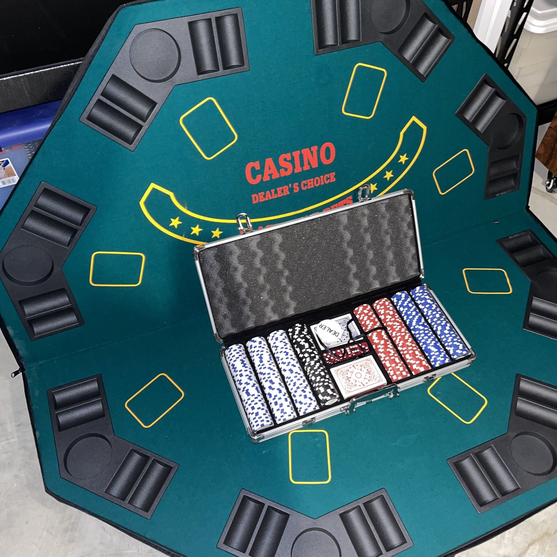 New Poker Table and Chip Set