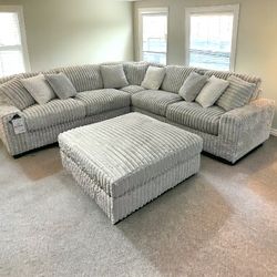 Stupendous L Shaped 5 Pieces Luxury Sectional Couch 🛋️ Fluffy Overstuffed ⭐$39 Down Payment with Financing ⭐ 90 Days same as cash