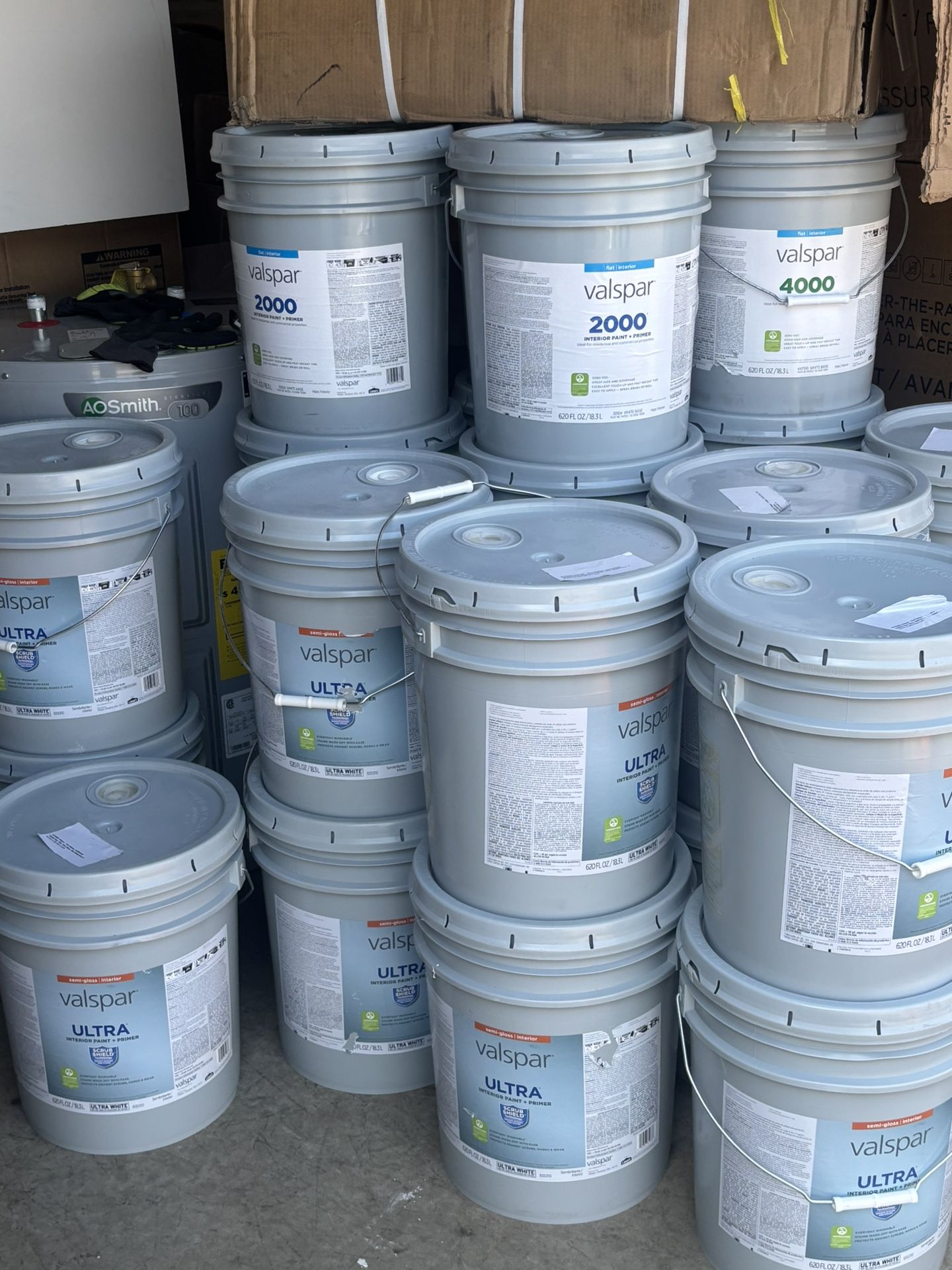 5 gallon, Valspar and Sherwin-Williams paint