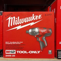 Milwaukee M12 Cordless No-hub Coupling Drill Driver Tool Only