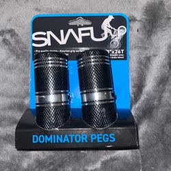 SNAFU DOMINATOR BMX Freestyle Metal Foot Pegs 3/8 x 26T Black/Silver Pro Quality