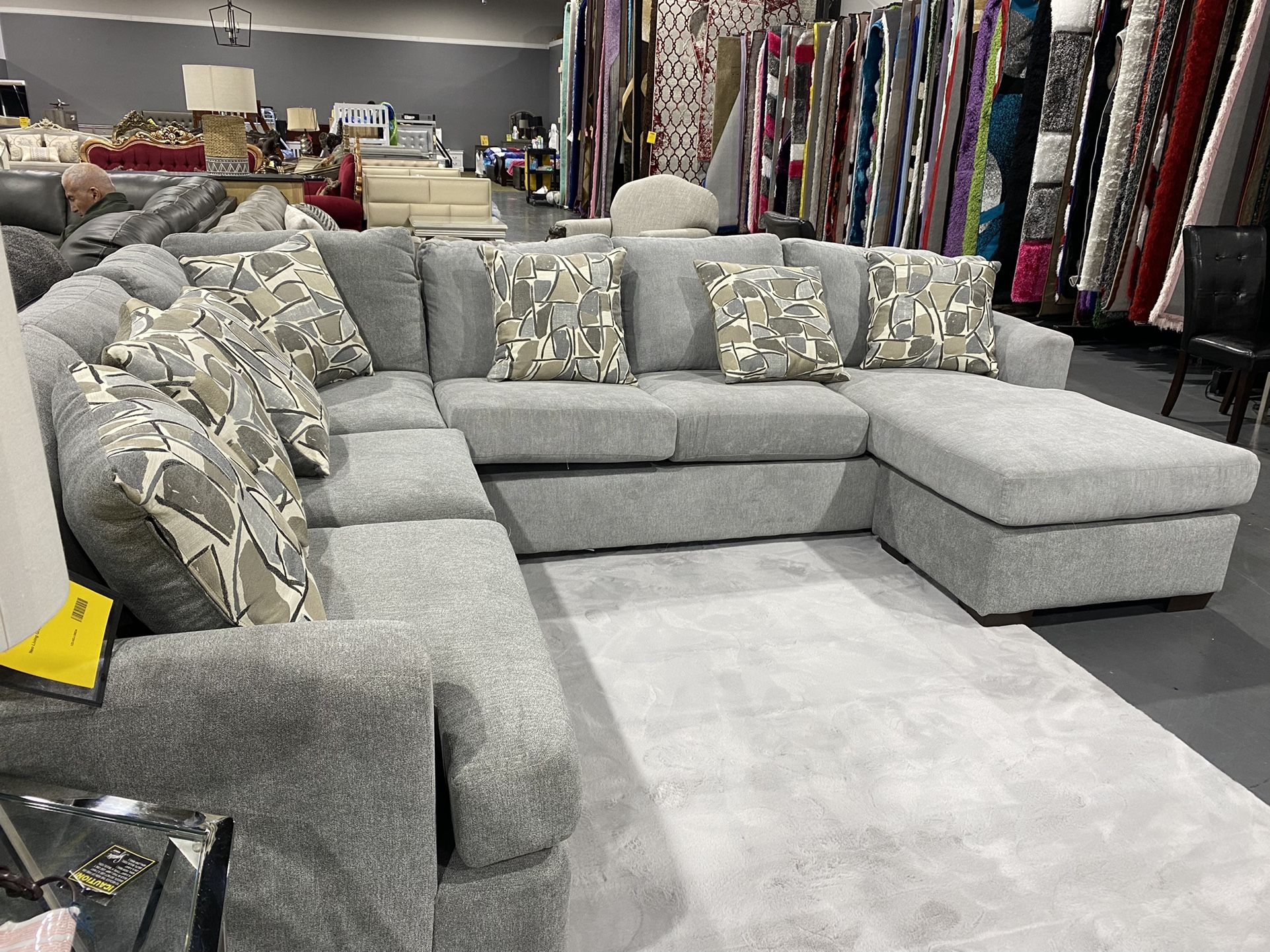 Grey Sectional! Reversible Chaise ! $99 DOWN