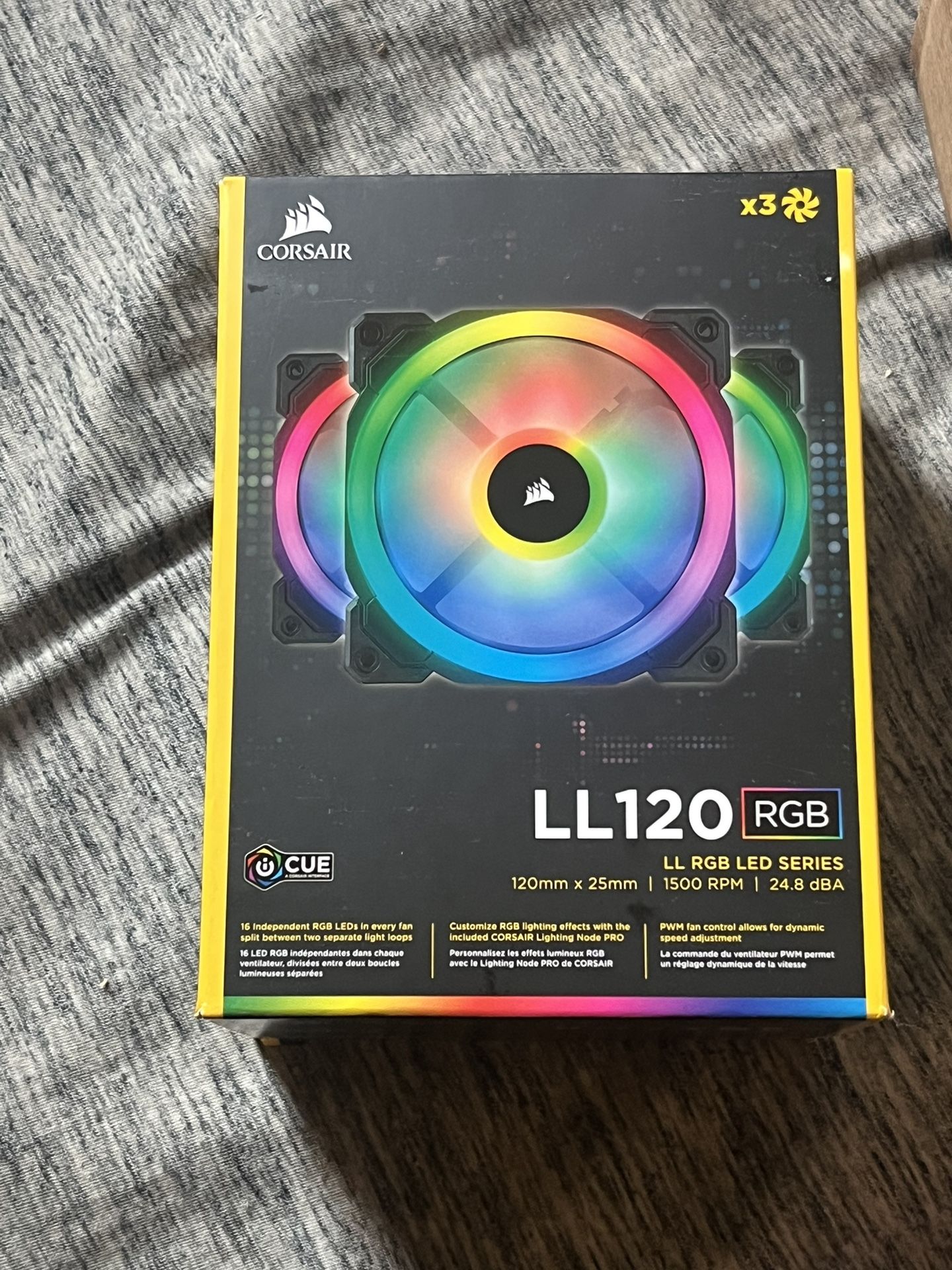 Corsair LL120 RGB FANS 3pc With Lighting Node