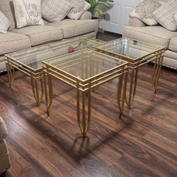 3 Gold set tables - Living Room Set
