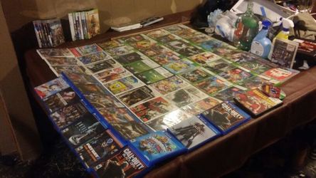 PS4, XBOX-360, WII, PS3 all kinds ta choose 7$ a pc for most or get em all for a deal