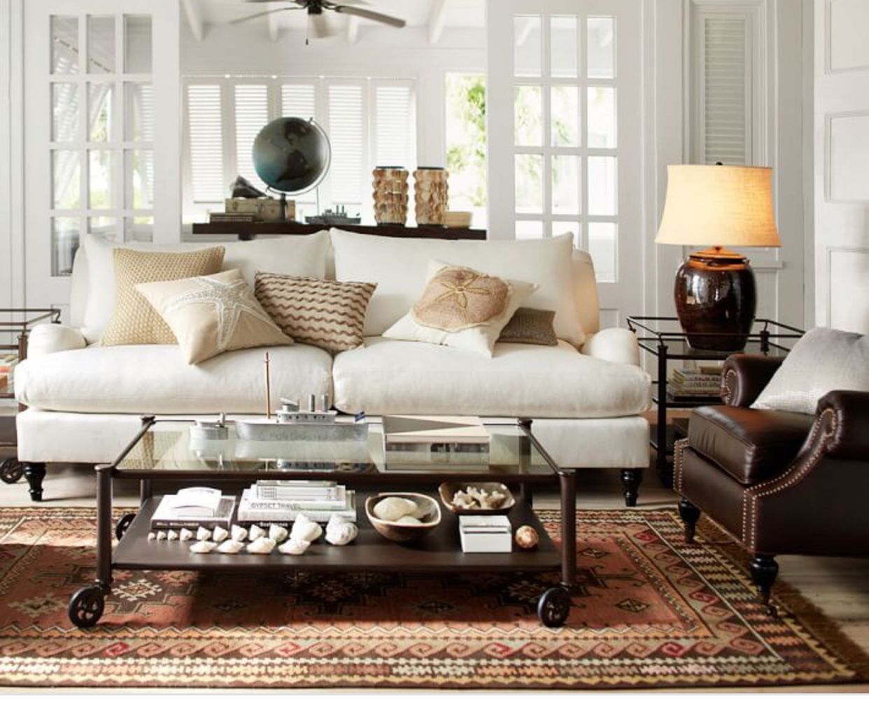 Pottery Barn terra cotta wool kilim rug 8’ by 10’