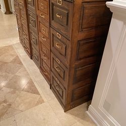 8 Antique high-quality oak file cabinets