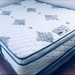 MATTRESS+REGULAR BOX Queen Size Pillow top Medium soft 13”thick Comfort+Quality Brand New We Finance We Deliver