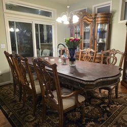 Dinette Table Set With China Cabinet Real Wood