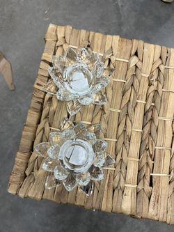 Glass Flower Candleholders