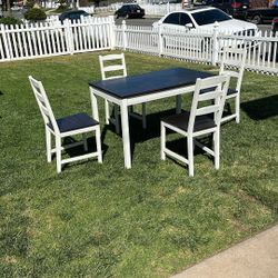 Wood Table With 4 Chairs 