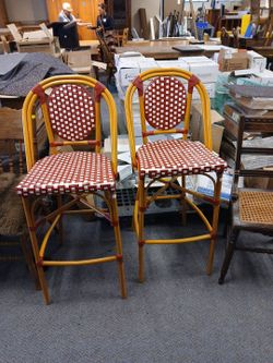 French Bistro Woven Bar Stools