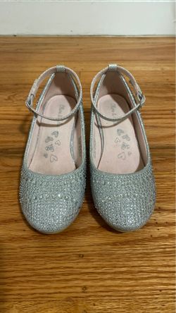 Olive and Edie Silver Sparkly Shoes, Size 1