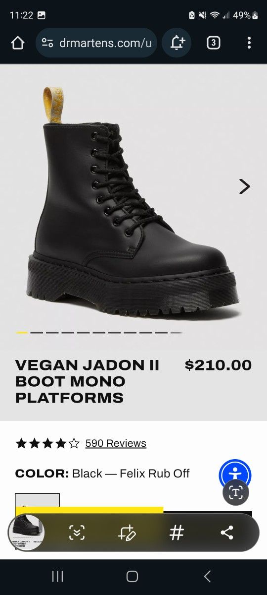 Dr. Martens Black Boots Men's 10 Women's 11