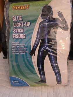 Spirit Blue Light-Up Stick Figure Costume Child Large