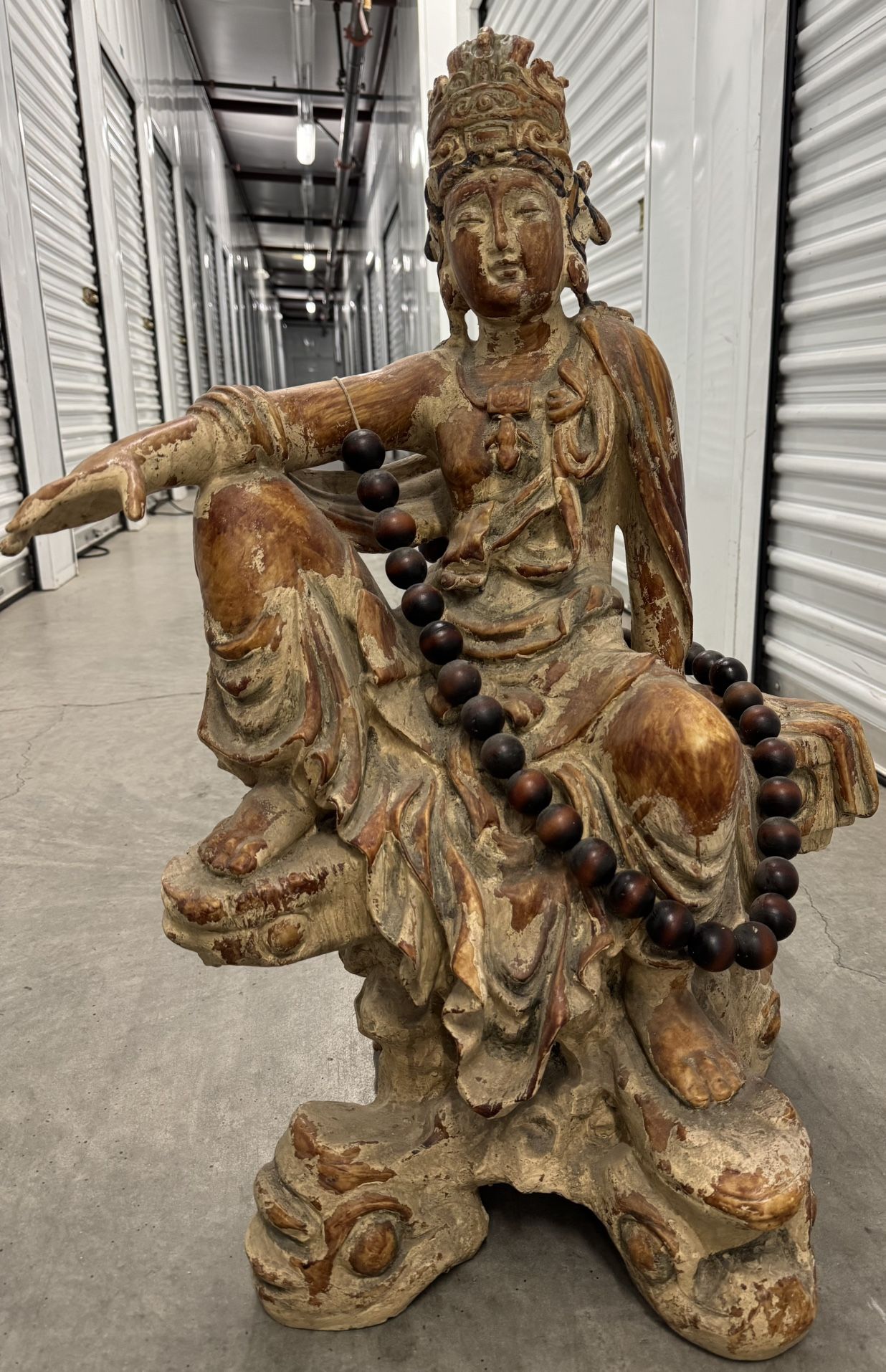  Chinese Tibetan Buddhism guanyin Buddha statue 31" Tall Made Of Resin