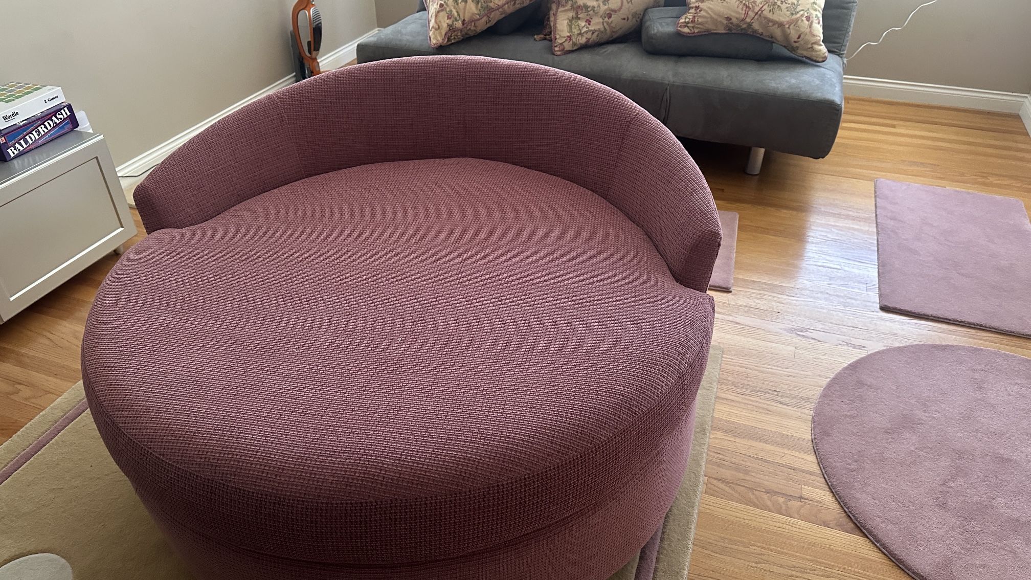 Round Accent Chair with Pillows