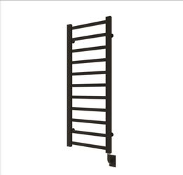 ICO W7035 Milano 19 1/2 Inch Wall-Mounted Electric Hardwired Towel Warmer, Matte Black