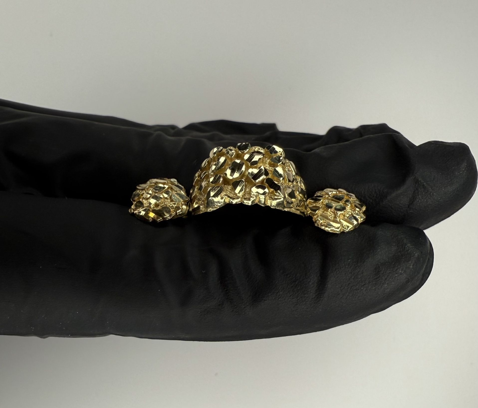 10K GOLD NUGGET RING & EARRINGS