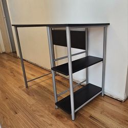 Small BlackbDesk With Shevles 