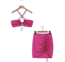 Pink Silk Beach Set Size M 