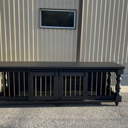 Custom built dog kennel Crate House Cage Barn Door Farmhouse Modern Rustic Toy Puppy Accessories Tv Stand Console