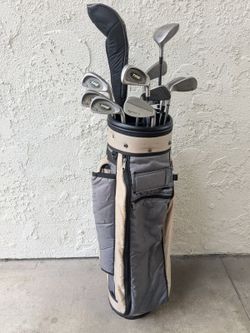 Golf clubs and bag