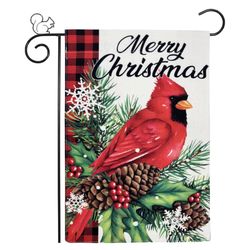 Brand New Merry Christmas Bird Garden Flag, Double Sided 12x18 Inch Seasonal Yard Outside Porch, High-Density Imitation Linen Garden Decoration/Mockin