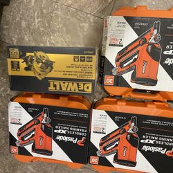 3 Fraiming Paslode Guns And 1 Circular Saw Brand New 