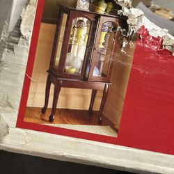 Elegant Cherry Curio Cabinet New In Box