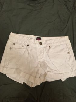 Bebe white jean shorts